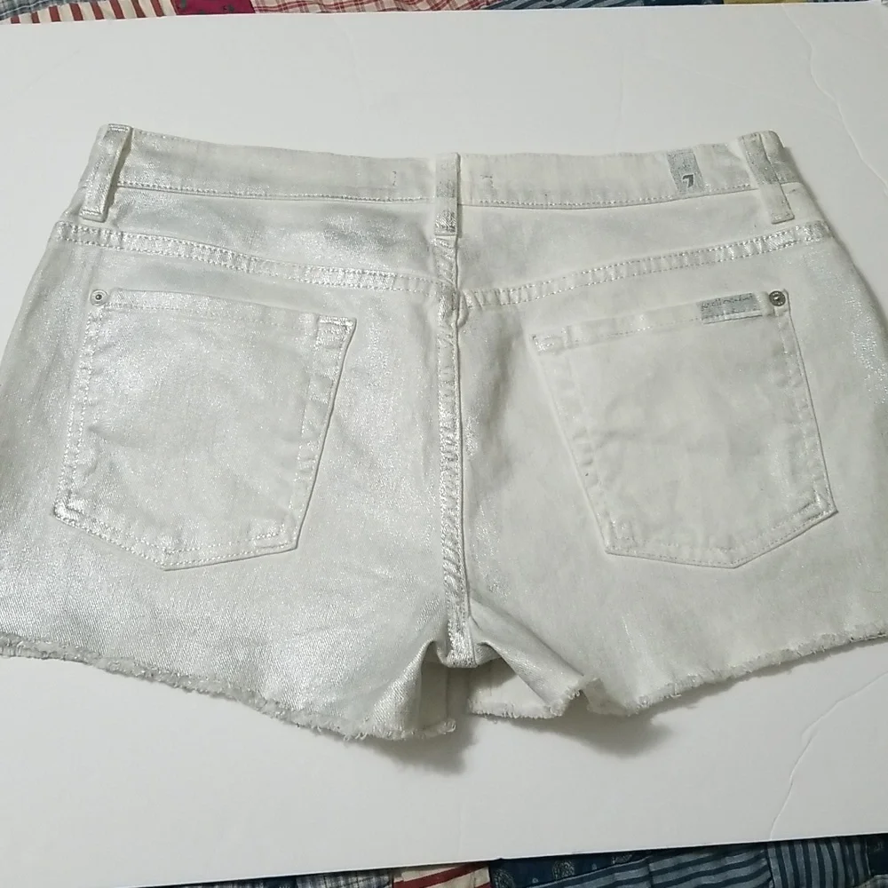 🔥7 For All Mankind Metallic shorts sz 30 - Picture 7 of 12